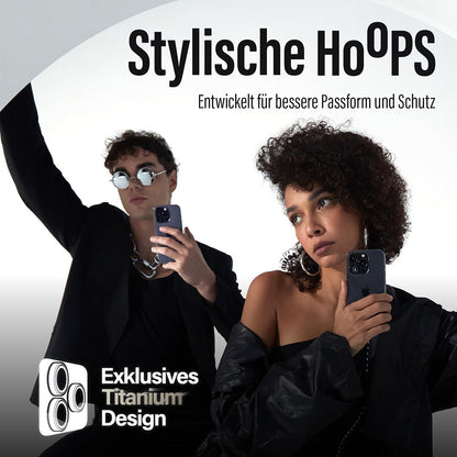 Schutzfolie PanzerGlass Hoops Glitter für die Rückkamera des Apple iPhone 17 Air, gehärtetes Glas, Silberfarben