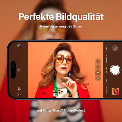 Schutzfolie PanzerGlass PicturePerfect für die Rückkamera des Apple iPhone 16 Pro Max / 16 Pro, gehärtetes Glas, Transparent