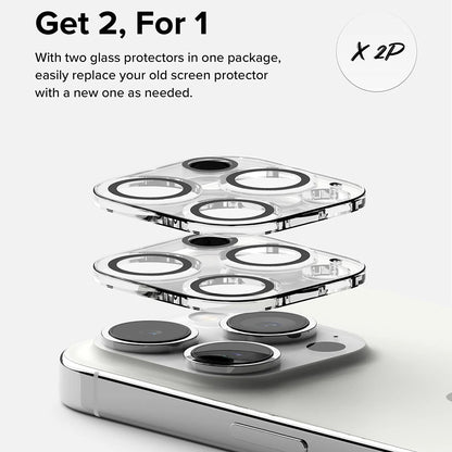 Schutzfolie Ringke Rückkamera für Apple iPhone 15 Pro Max, Gehärtetes Glas, Set 2 Stück, Transparent