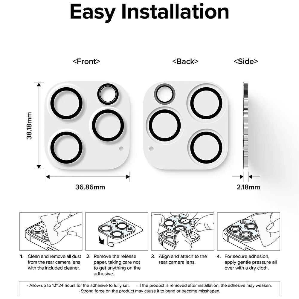 Schutzfolie Ringke Rückkamera für Apple iPhone 15 Pro Max, Gehärtetes Glas, Set 2 Stück, Transparent