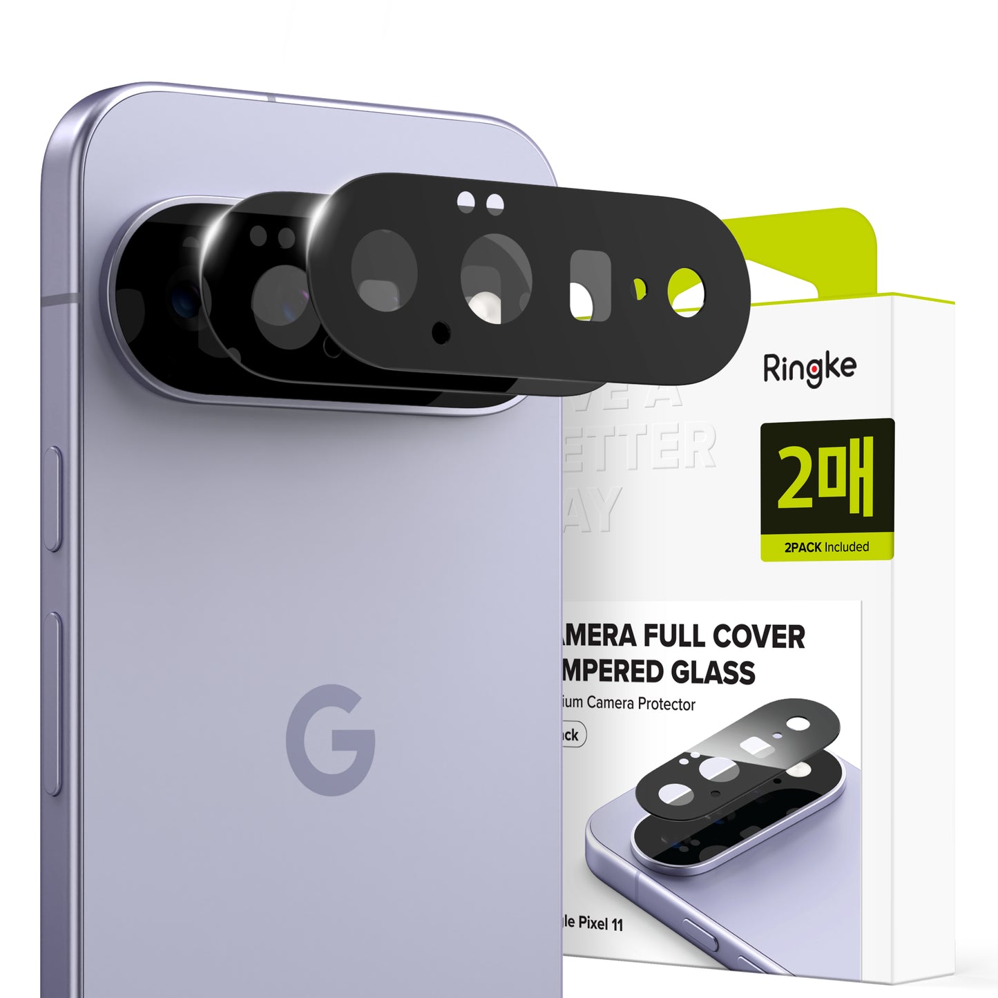 Ringke Rückkamera-Schutzfolie für Google Pixel 11, gehärtetes Glas, 2er-Set, schwarz