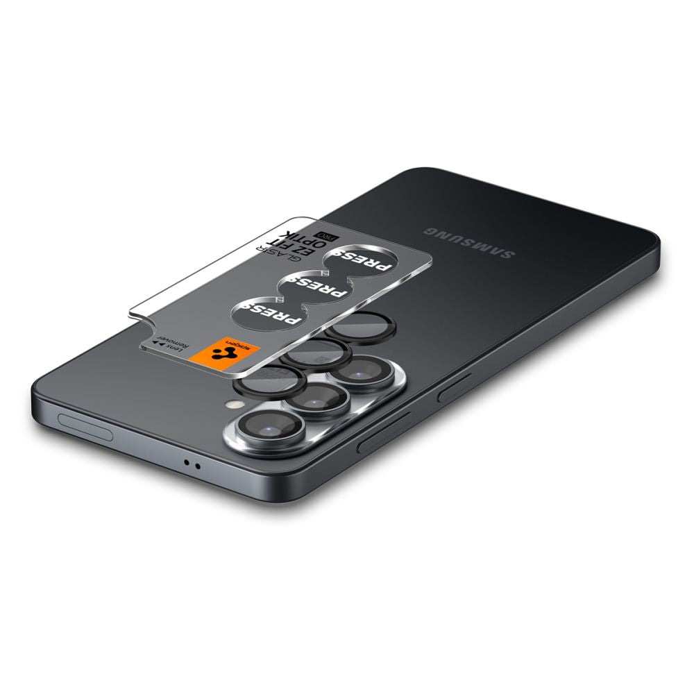 Schutzfolie Rückkamera Spigen GlastR EZ FIT Optik Pro HD für Samsung Galaxy S26 S942, Gehärtetes Glas, Set 2 Stück, Schwarz AGL11099