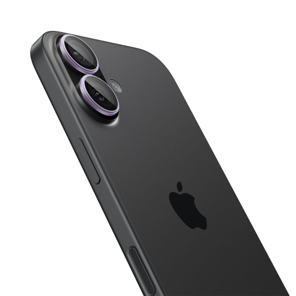 Schutzfolie für die Rückkamera Spigen GlastR EZ FIT Optik Pro für Apple iPhone 17 / 16 Plus / 16, gehärtetes Glas, Set mit 2 Stücken, Lila