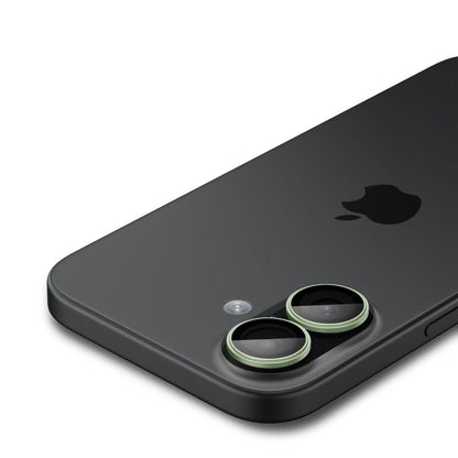 Schutzfolie Rückkamera Spigen GlastR EZ FIT Optik Pro für Apple iPhone 17 / 16 Plus / 16, Gehärtetes Glas, Set 2 Stück, Grün AGL10128