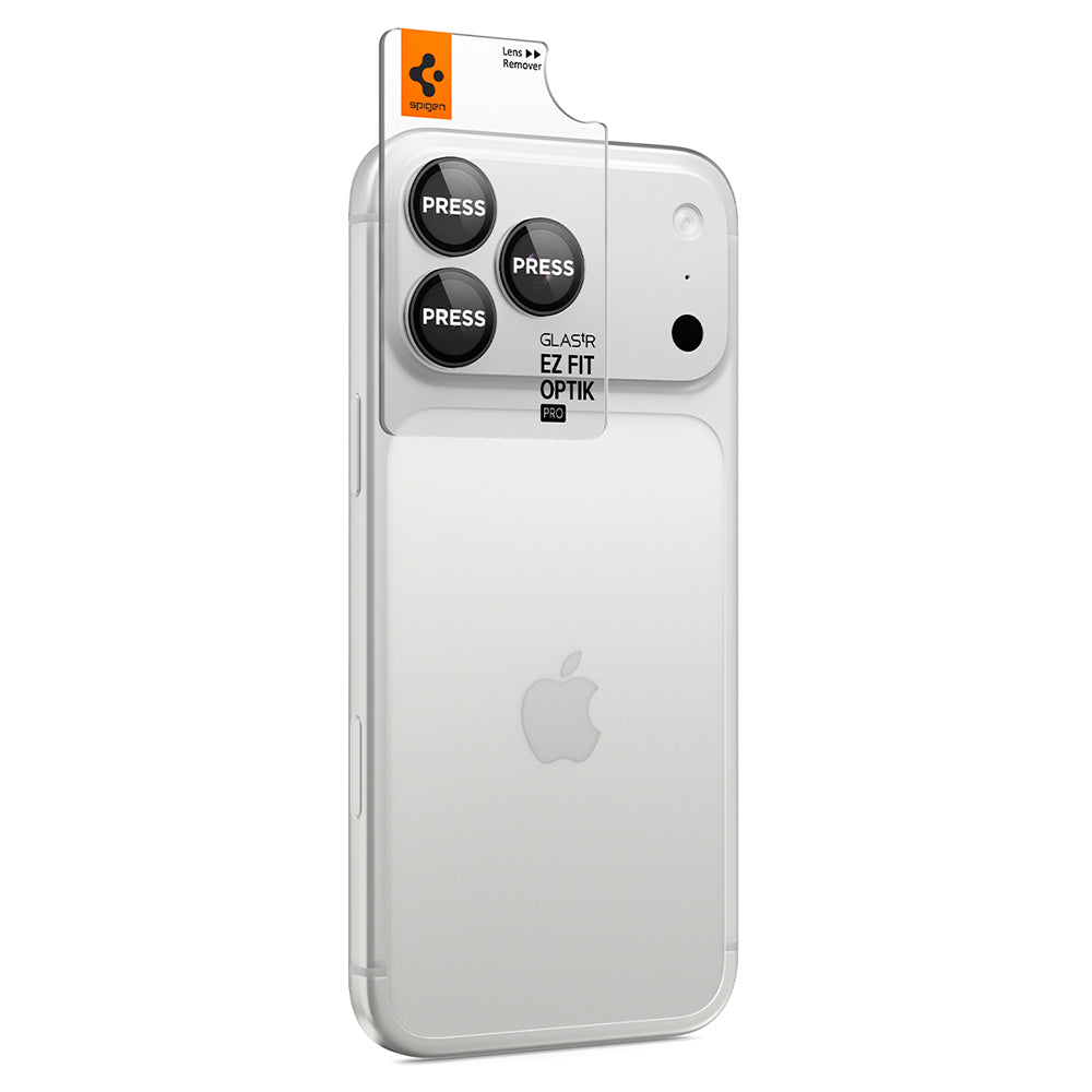 Schutzfolie für die Rückkamera Spigen GlastR EZ FIT Optik Pro für Apple iPhone 18 Pro / 18 Pro Max, gehärtetes Glas, 2er-Set, Dunkelgrau AGL12043