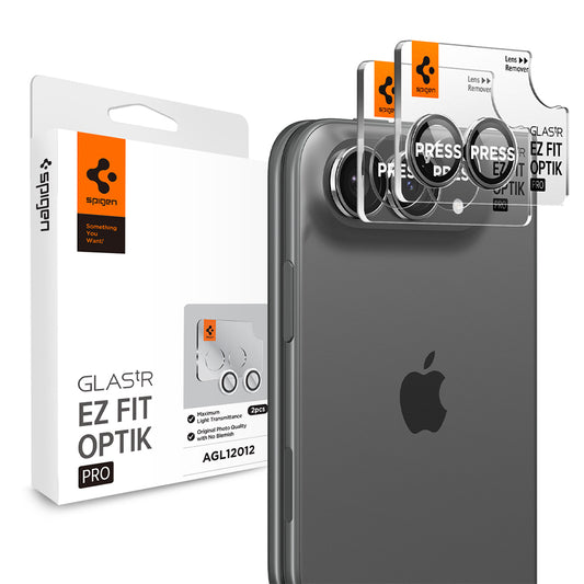 Schutzfolie für die Rückkamera Spigen GlastR EZ FIT Optik Pro für Apple iPhone Duo, gehärtetes Glas, 2er-Set, Grau AGL12012