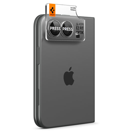 Schutzfolie für die Rückkamera Spigen GlastR EZ FIT Optik Pro für Apple iPhone Duo, gehärtetes Glas, 2er-Set, Grau AGL12012