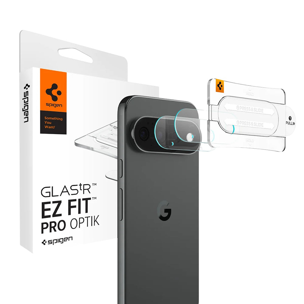 Schutzfolie für die Rückkamera Spigen GlastR EZ FIT Optik Pro für Google Pixel 11 Pro XL, gehärtetes Glas, 2er-Set, schwarz AGL11489