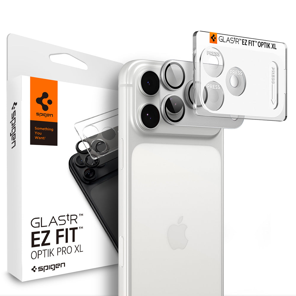 Schutzfolie für die Rückkamera Spigen GlastR EZ FIT Optik Pro XL für Apple iPhone 18 Pro Max, gehärtetes Glas, Silber AGL12042