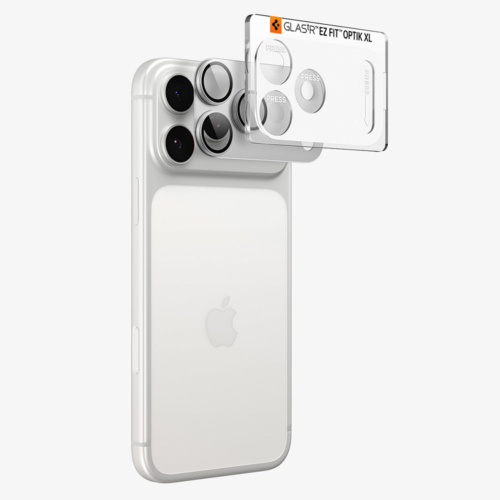 Schutzfolie für die Rückkamera Spigen GlastR EZ FIT Optik Pro XL für Apple iPhone 18 Pro Max, gehärtetes Glas, Silber AGL12042