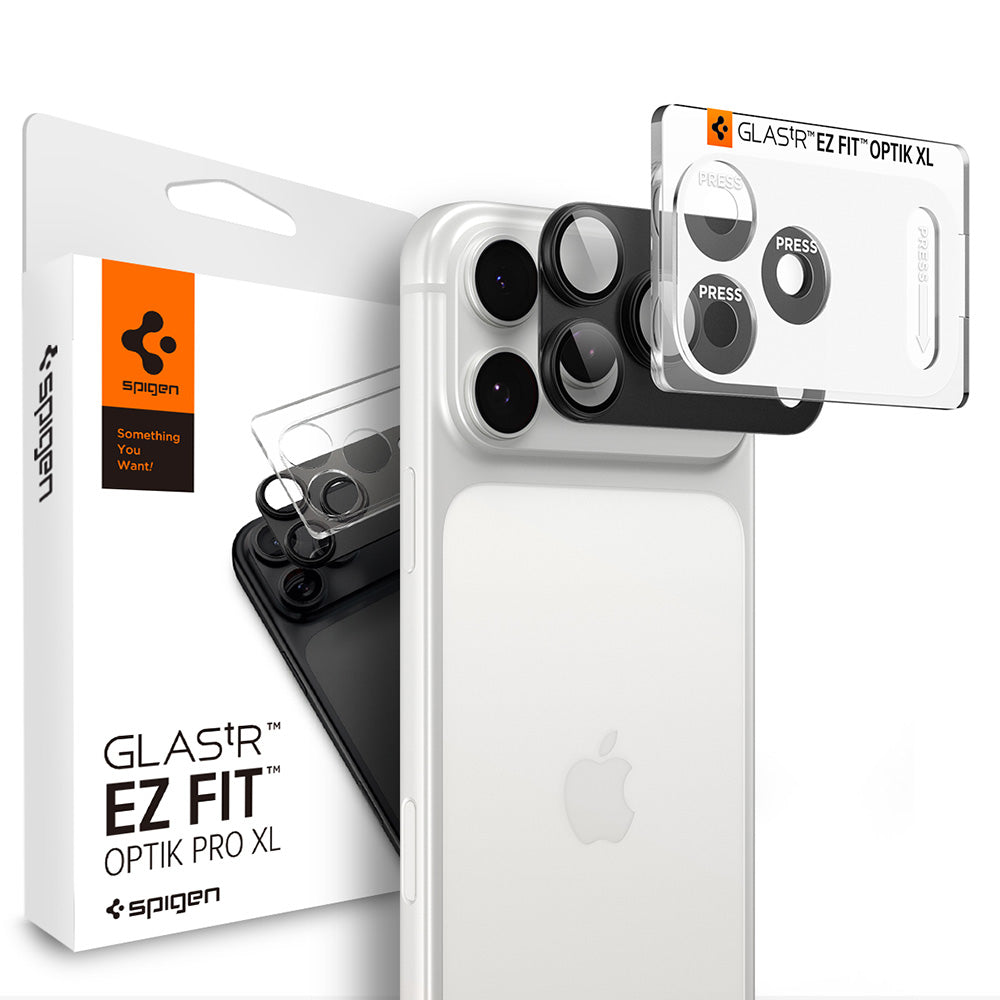 Schutzfolie für die Rückkamera Spigen GlastR EZ FIT Optik Pro XL für Apple iPhone 18 Pro, gehärtetes Glas, Dunkelgrau AGL12035