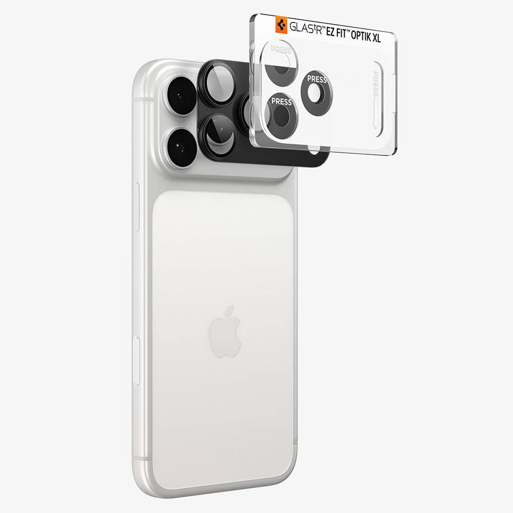 Schutzfolie für die Rückkamera Spigen GlastR EZ FIT Optik Pro XL für Apple iPhone 18 Pro, gehärtetes Glas, Dunkelgrau AGL12035