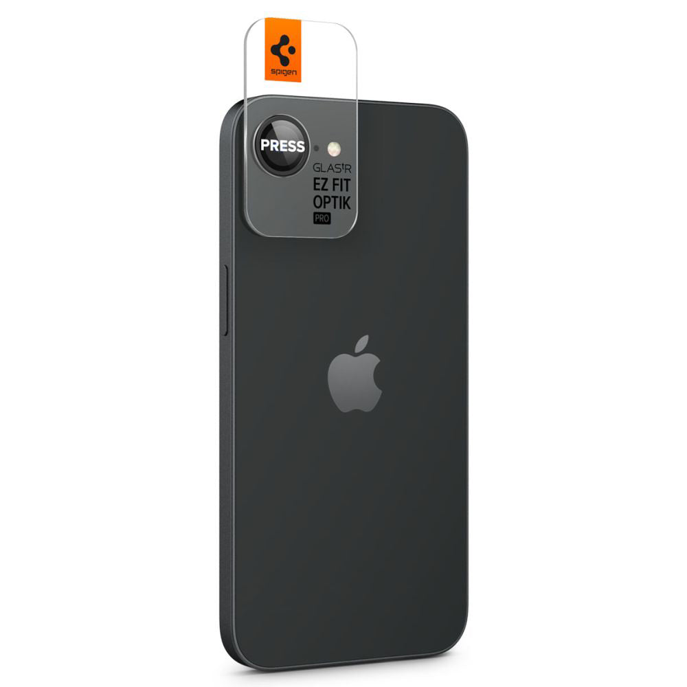 Spigen GlastR EZ FIT Optik Pro Rear Camera Protector for Apple iPhone 17e / 16e, Tempered Glass, Set of 2 pieces, Black AGL09279
