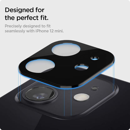 Techsuit Rückkamera-Schutzfolie für Apple iPhone 12, gehärtetes Glas, schwarz