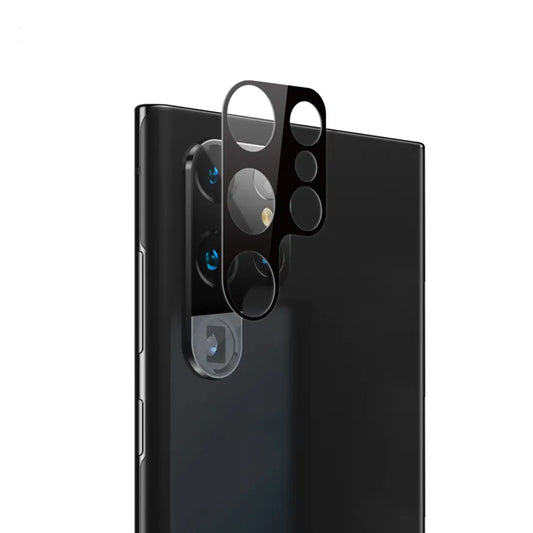 Techsuit Rückkamera-Schutzfolie für Samsung Galaxy S23 Ultra S918, gehärtetes Glas, schwarz