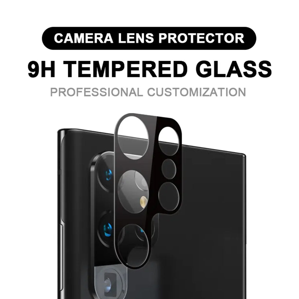 Techsuit Rear Camera Protective Film for Samsung Galaxy S23 Ultra S918, Tempered Glass, Black
