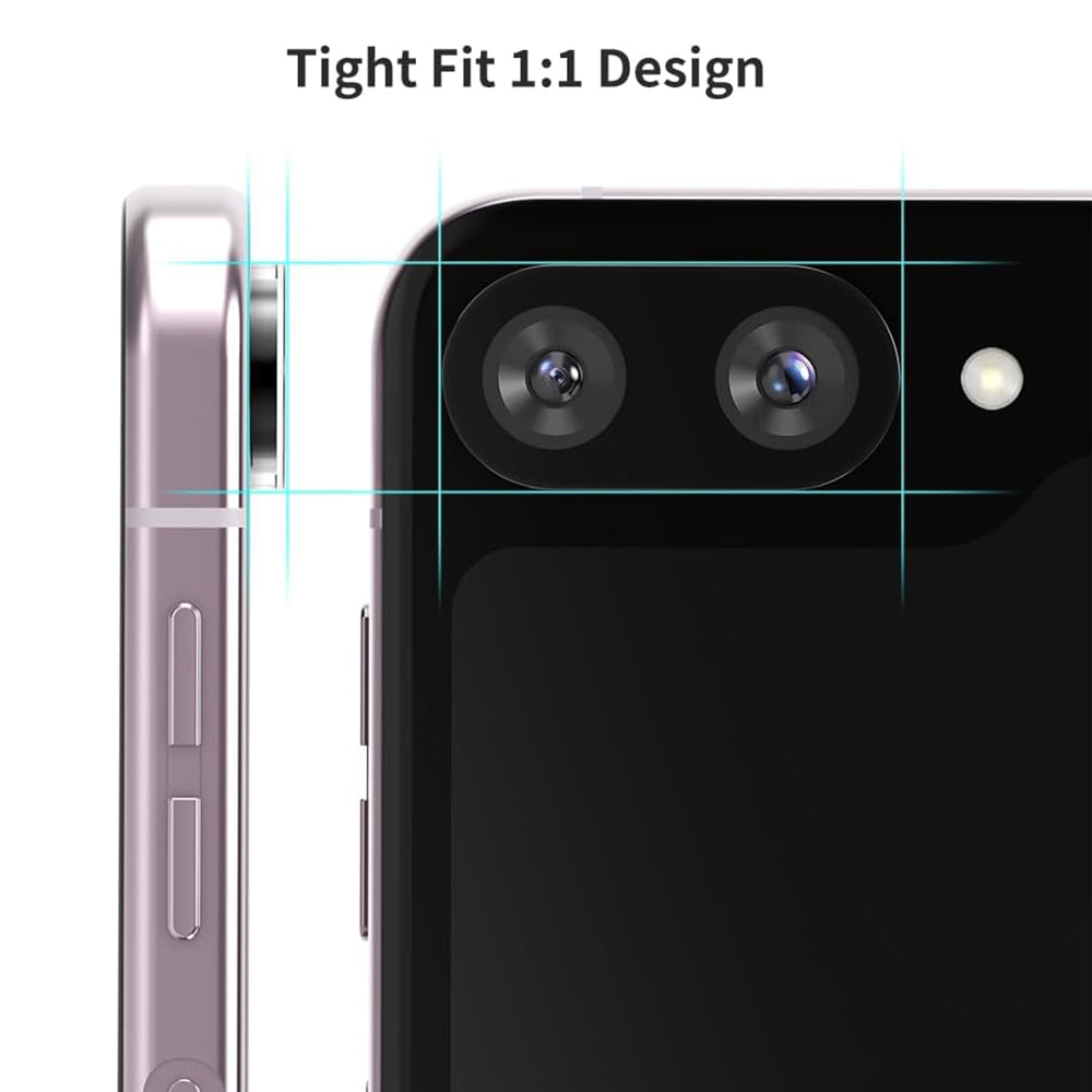 Techsuit Rückkamera-Schutzfolie für Samsung Galaxy Z Flip6 F741, gehärtetes Glas, schwarz