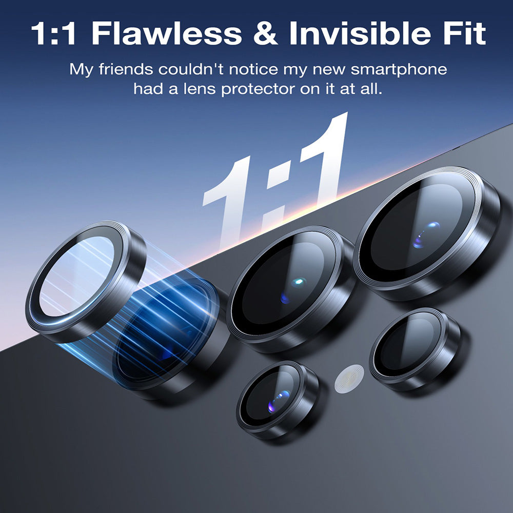 Schutzfolie Torras Lensguard für die Rückkamera des Samsung Galaxy S26 Ultra, gehärtetes Glas, Schwarz