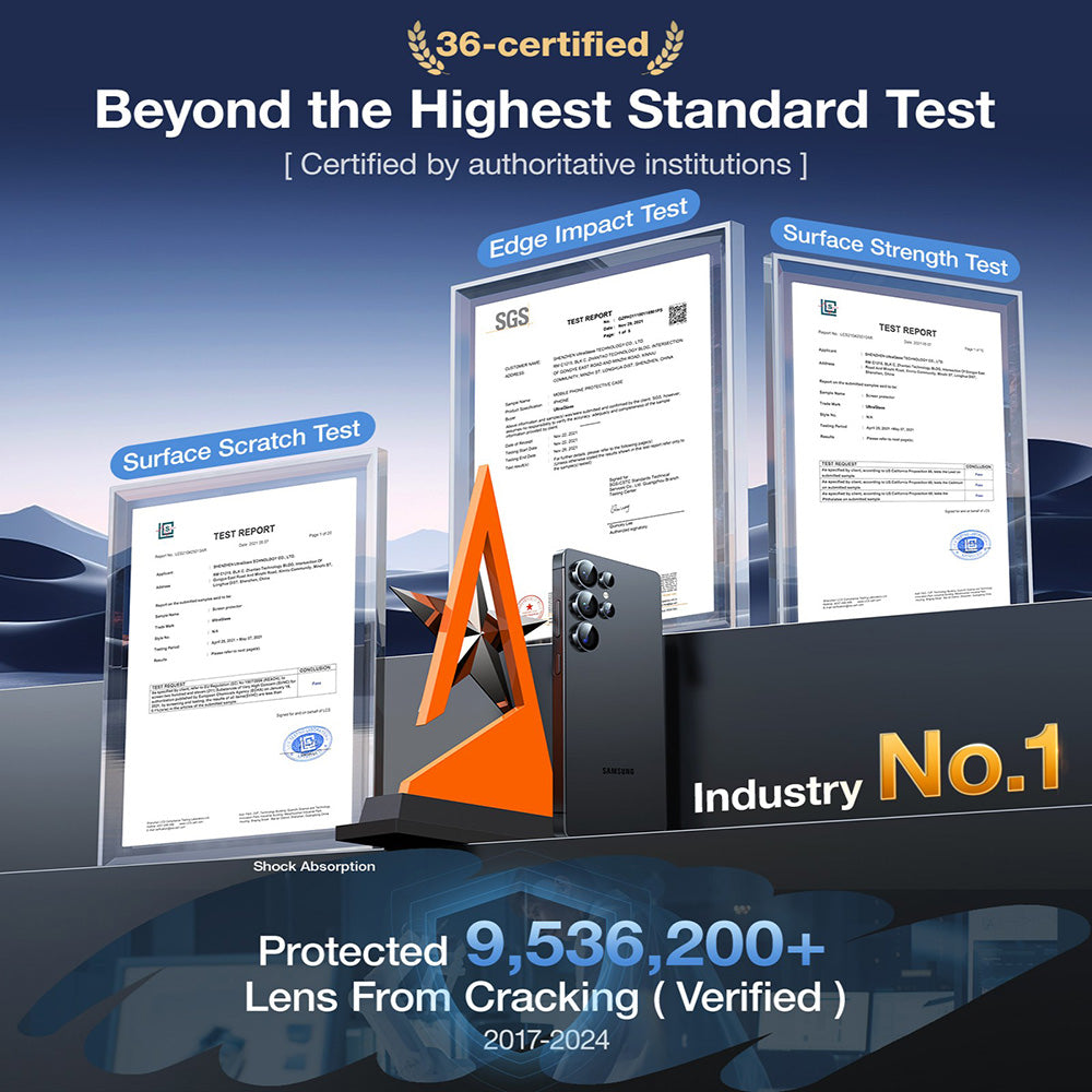 Schutzfolie Torras Lensguard für die Rückkamera des Samsung Galaxy S26 Ultra, gehärtetes Glas, Schwarz