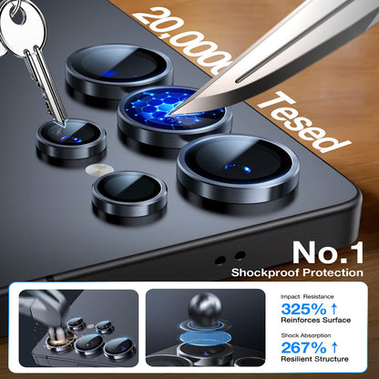 Schutzfolie Torras Lensguard für die Rückkamera des Samsung Galaxy S26 Ultra, gehärtetes Glas, Schwarz