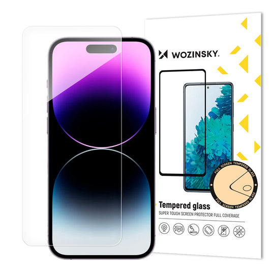 WZK Displayschutzfolie für Apple iPhone 15 Pro Max, gehärtetes Glas, Vollkleber