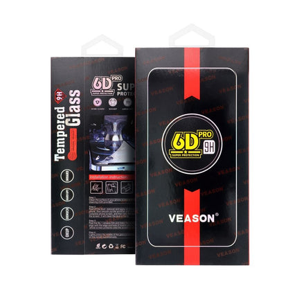 Veason PRO Displayschutzfolie für Samsung Galaxy A06 A065, gehärtetes Glas, Full Glue, 6D, Schwarz