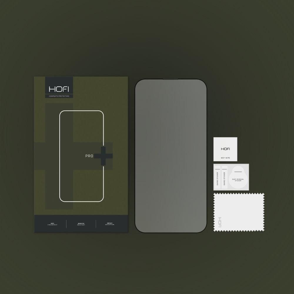HOFI PRO+ Displayschutzfolie für Apple iPhone 14 Pro, gehärtetes Glas, Full Glue, Schwarz