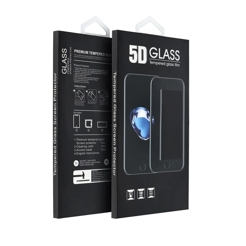 OEM Displayschutzfolie für Motorola Moto G04s / E14 / G24 Power / G04 / G24, gehärtetes Glas, Full Glue, 5D, Schwarz