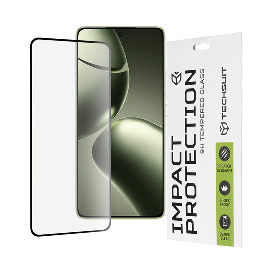 Techsuit Displayschutzfolie für Xiaomi 14T Pro / 14T, gehärtetes Glas, Full Glue, 111D, Schwarz