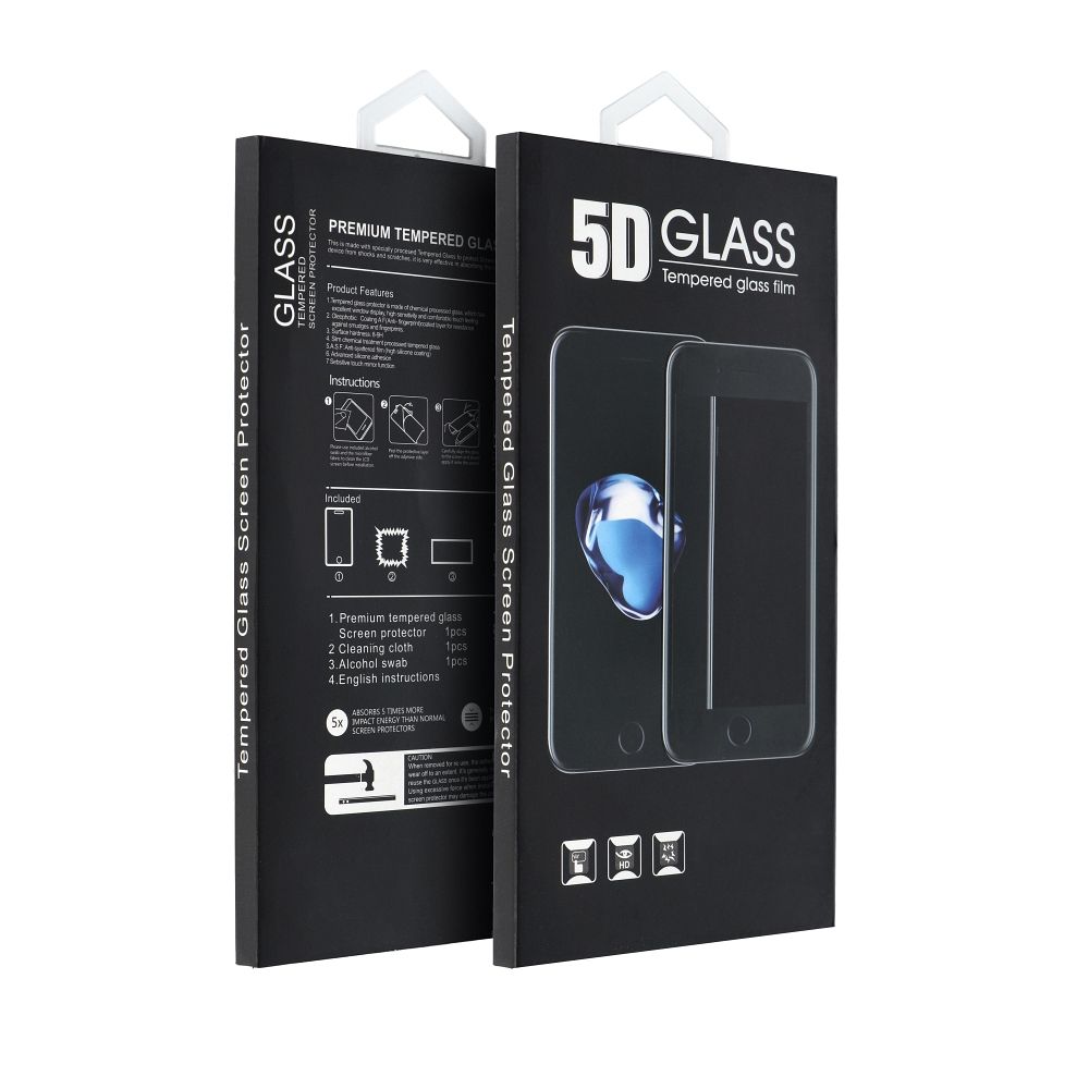 OEM Displayschutzfolie für Samsung Galaxy A07 4G A075, gehärtetes Glas, Full Glue, 5D, Schwarz