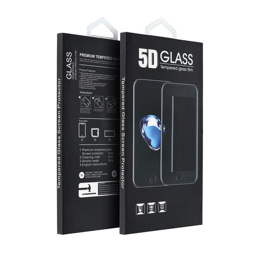 OEM Displayschutzfolie für Samsung Galaxy A07 4G A075, gehärtetes Glas, Full Glue, 5D, Schwarz