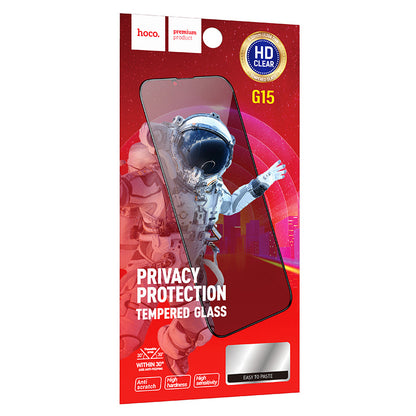 Schutzfolie Privacy HOCO G15 für Apple iPhone 12 / 12 Pro, Gehärtetes Glas, Vollverklebung, 5D
