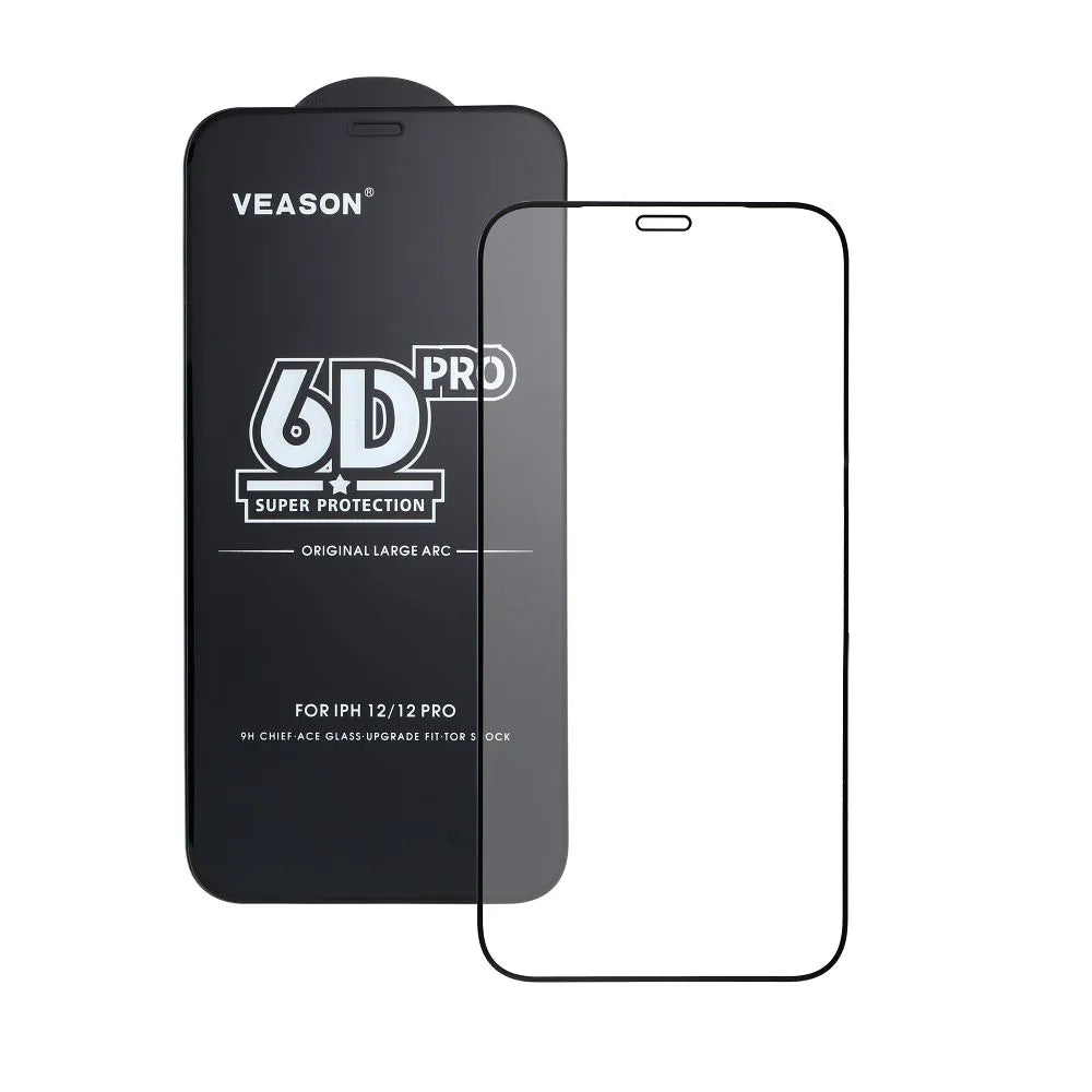 Veason PRO Displayschutzfolie für Apple iPhone 17 Air, gehärtetes Glas, Full Glue, 6D, Schwarz