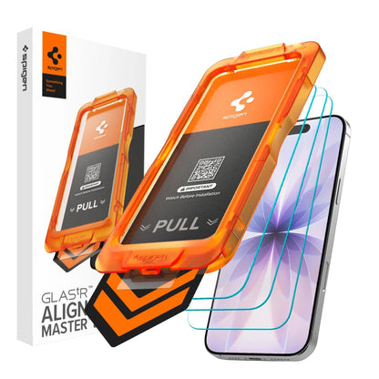 Spigen GlastR Align Master Slim Screen Protector for Apple iPhone 17, Tempered Glass, Full Glue, Set of 3 pieces AGL10484