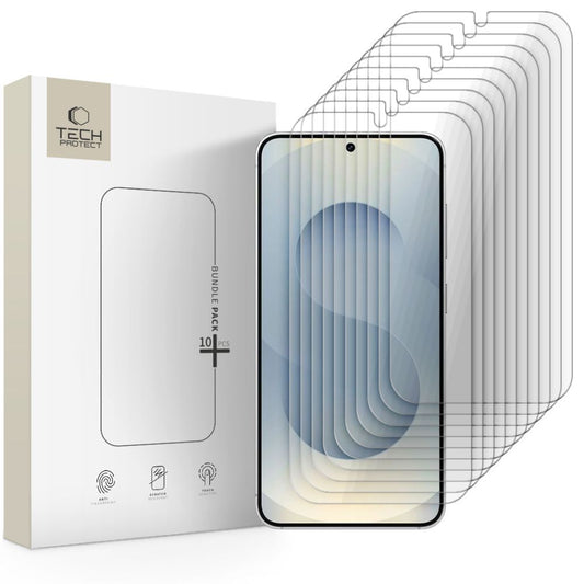 Schutzfolie Tech-Protect für Samsung Galaxy S25 S931 / S24 S921, Gehärtetes Glas, Vollverklebung, Set 10 Stück