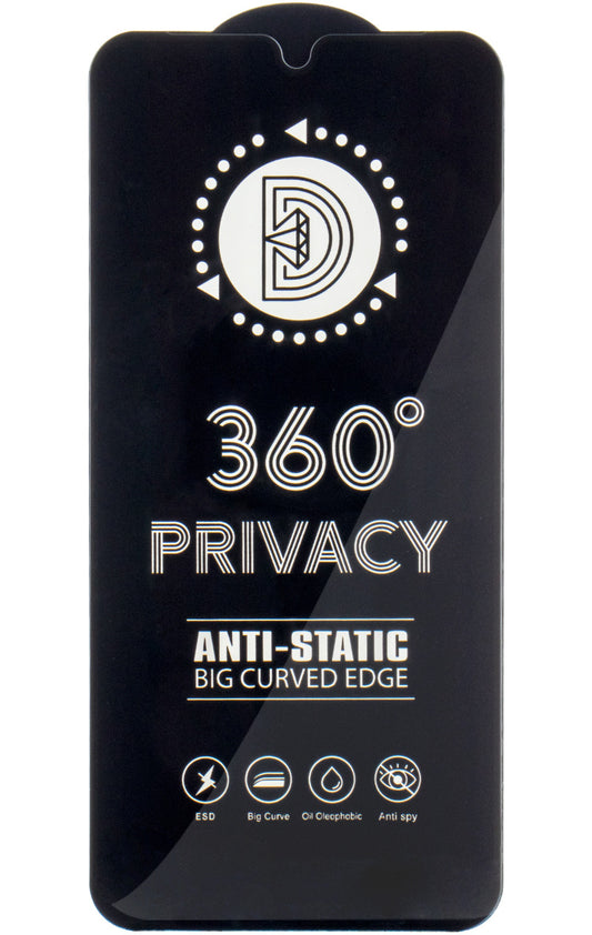 OEM 360 Privacy Displayschutzfolie für Samsung Galaxy A37 5G, gehärtetes Glas, Full Glue