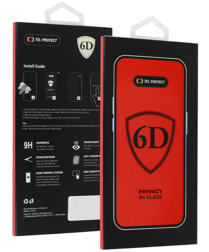 OEM Privacy Displayschutzfolie für Apple iPhone 18 Pro Max, gehärtetes Glas, Full Glue, 6D, Schwarz