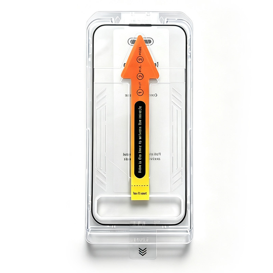 OEM Dust Free Easy Fit Displayschutzfolie für Apple iPhone 16 Pro Max, gehärtetes Glas, Full Glue, Schwarz