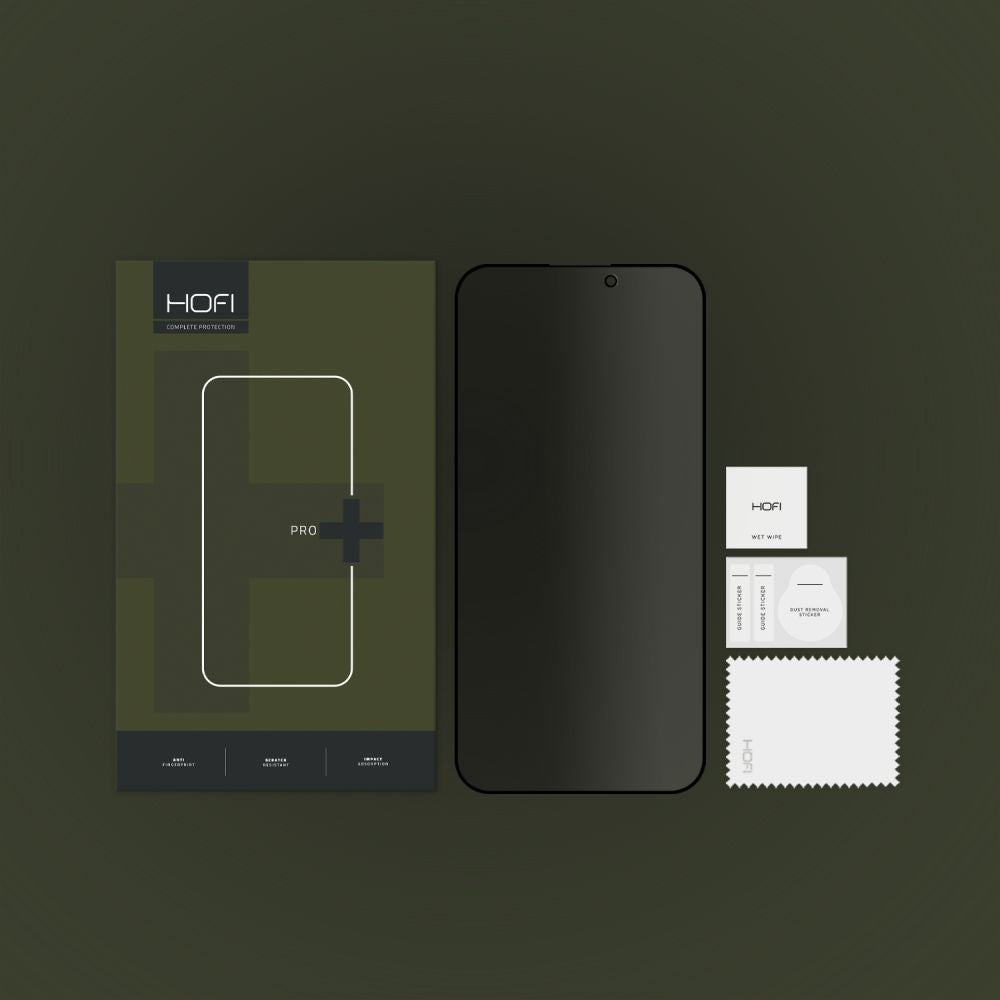 Privacy Screen Protector HOFI PRO+ for Apple iPhone 15, Glass Protected, Full Glue 