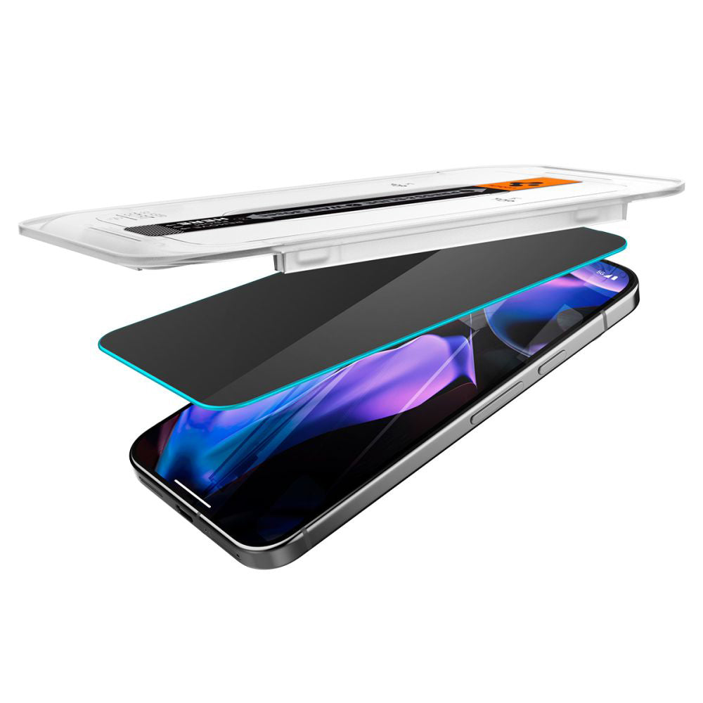 Privacy-Schutzfolie Spigen GlastR EZ FIT für Google Pixel 9 Pro XL, gehärtetes Glas, Full Glue, 2er-Set AGL09313
