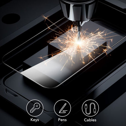 Schutzfolie ESR für Apple iPhone 16 Pro Max, gehärtetes Glas, Full Glue, Set mit 2 Stück, Schwarz