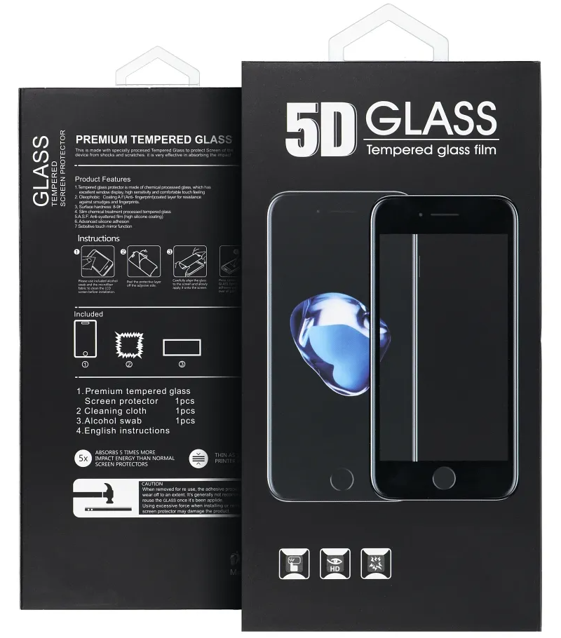 OEM Displayschutzfolie für Motorola Moto G86 Power / G86, gehärtetes Glas, Full Glue, 5D, Schwarz