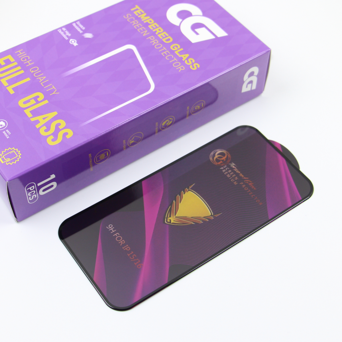 OG Premium Displayschutzfolie für Samsung Galaxy A35 5G A356, gehärtetes Glas, Full Glue, 10 Stück Set, Schwarz
