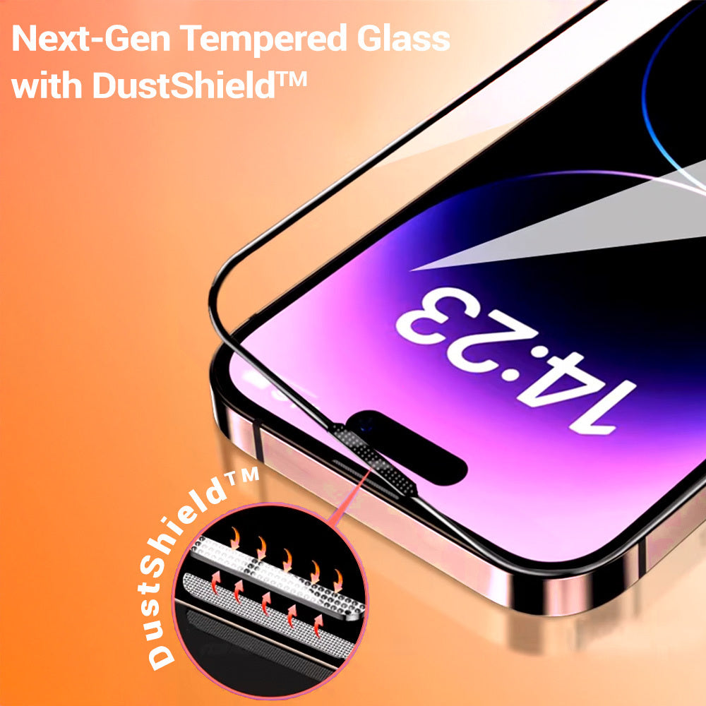 Tel Protect 10X HD Plus Titanium Displayschutzfolie für Apple iPhone 17 / 16 Pro, gehärtetes Glas, vollflächig klebend, schwarz