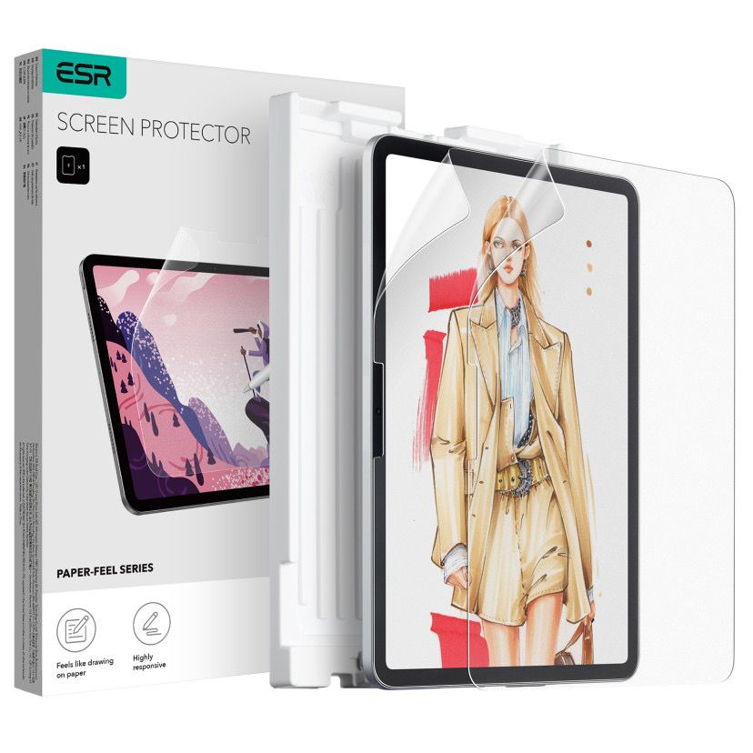 Mattes Schutzfolie ESR Paper Feel für Apple iPad Pro 11 (2025) / iPad Pro 11 (2024), Kunststoff, 2er-Set