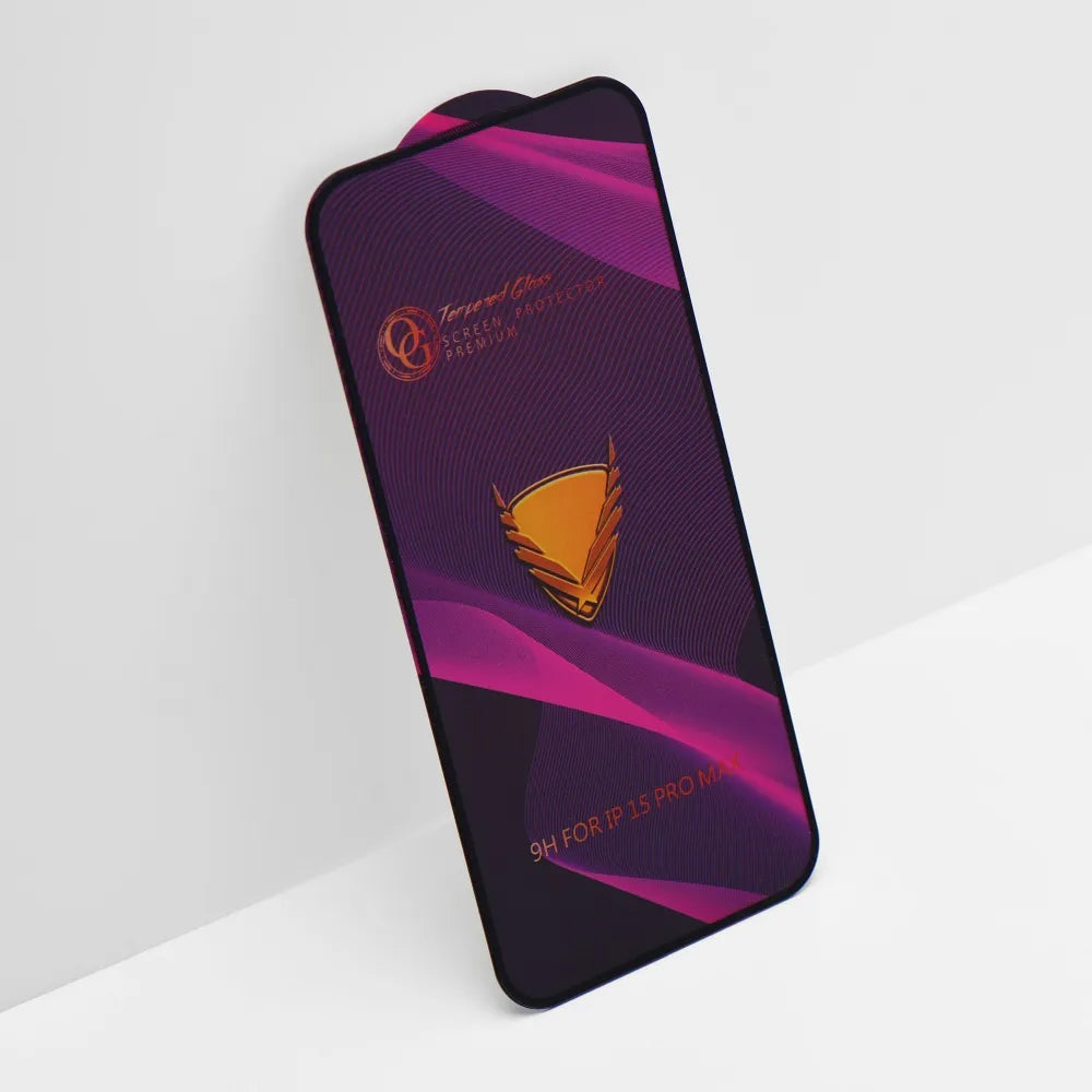 Schutzfolie Bildschirm OEM OG Premium für Apple iPhone 17 Pro Max, Gehärtetes Glas, Vollverklebung, Schwarz
