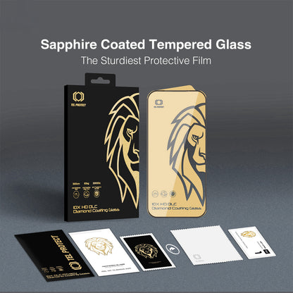 Tel Protect 10X HD DLC Diamond Coating Displayschutzfolie für Apple iPhone 17e / 16e / 14 / 13 Pro / 13, gehärtetes Glas, vollflächig klebend, schwarz