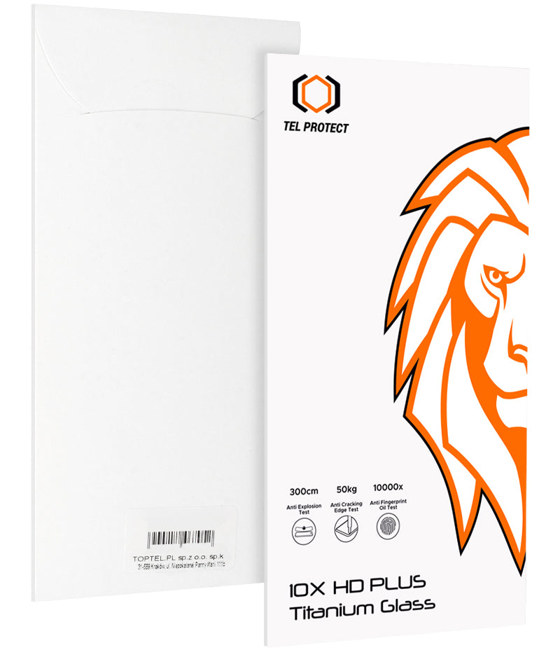 Tel Protect 10X HD Plus Titanium Displayschutzfolie für Apple iPhone 17 / 16 Pro, gehärtetes Glas, vollflächig klebend, schwarz