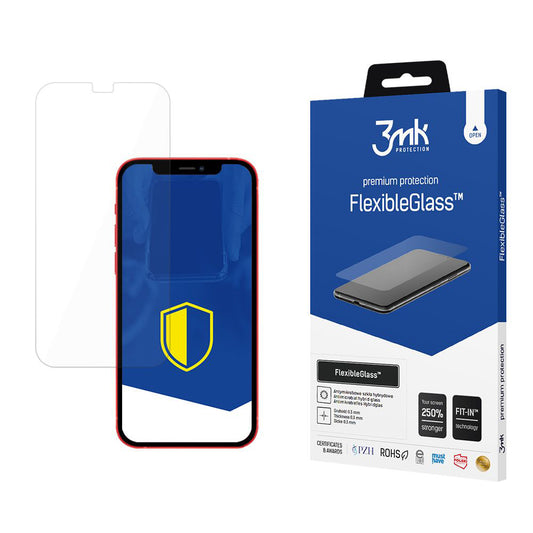 3MK FlexibleGlass Displayschutzfolie für Apple iPhone 12 Pro Max, Flexibles Glas, Vollflächig Klebend