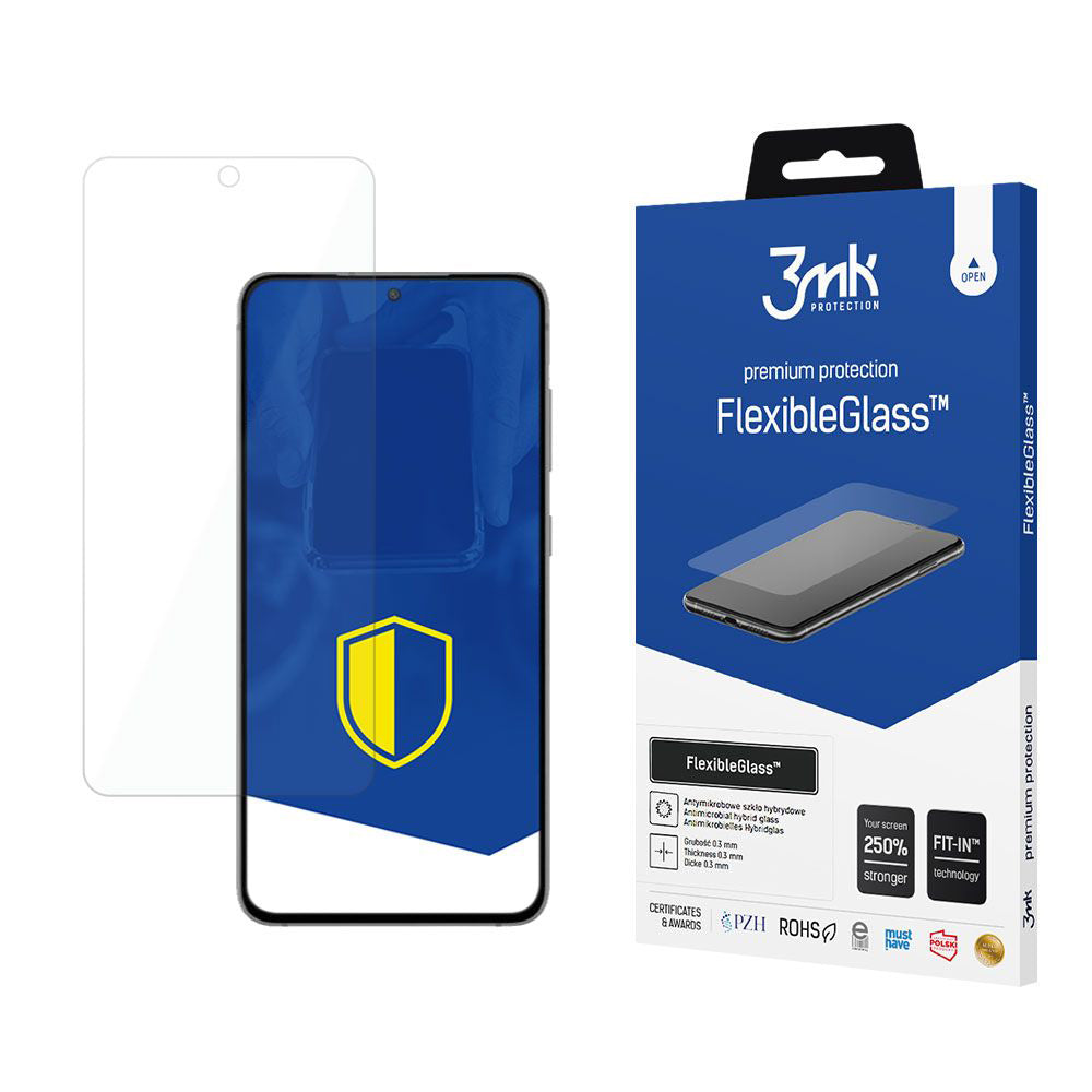 3MK FlexibleGlass Screen Protector for Samsung Galaxy S21 FE 5G G990, Flexible Glass, Full Glue